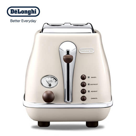 Delonghi CTO2003.VBG toaster icona retro breakfast series 2-slice home bread machine cream white