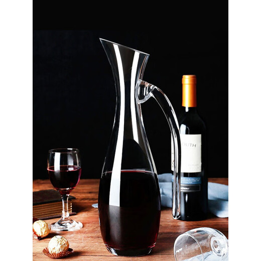 Decanter crystal glass personalized decanter red wine dispenser red wine jug red wine bottle household European style (transparent handle) rolled wire decanter 1000 ml
