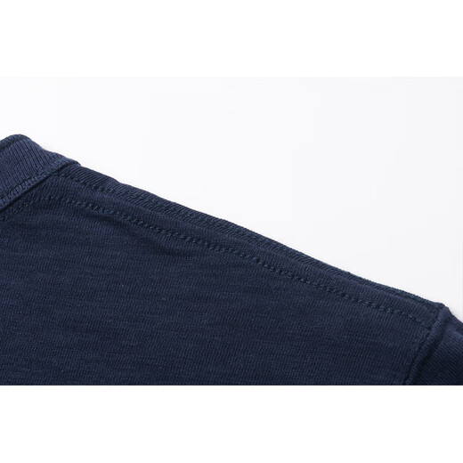 AK ARMY Spring and Summer New Ami Khaki Retro Henley Collar Short-Sleeved T-Shirt Men's Casual and Versatile White Short-Sleeved T-Shirt Men Navy Blue L