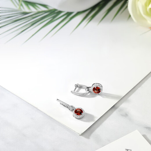 GEM STONE KINGGSK garnet earrings for women 925 silver set with 2.64 carat colored gemstone earrings for women classic simple earrings gift