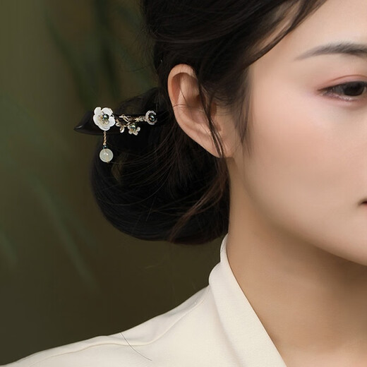 Kamalun (KAMALUN) Ebony Wood Hairpin Ancient Style Step Wooden Hairpin Hanfu Hairpin Artifact Hairpin Headgear for Girlfriend’s Birthday Gift Lin Zhongyu Hairpin + Brand Gift Box