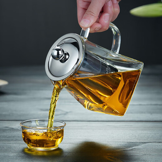 Yinghongsheng thickened glass teapot high temperature resistant tea set Kung Fu tea set large single pot household teapot with filter Tang Fang teapot (thickened high temperature resistant) 550ml