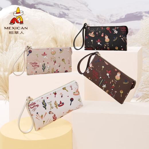 Scarecrow (MEXICAN) Wallet Women's Large Capacity Printed Clutch Women's Wallet Long Mom Bag Mother's Day Gift Off-White