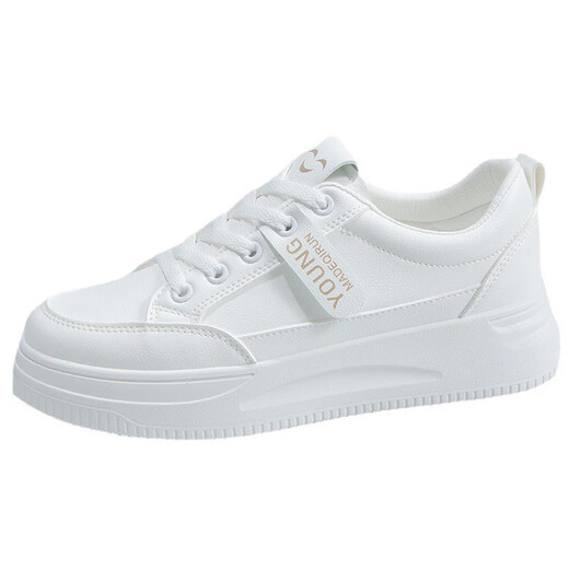 Wei Guangli, new style of small white shoes for women, sports and casual shoes for women, versatile students' street photography fashion trendy shoes, casual shoes QR03 white [size 38]
