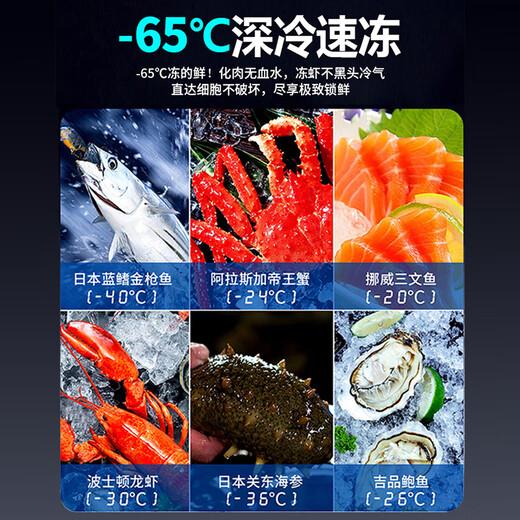 Royalstar ultra-low temperature freezer minus 40 degrees commercial large-capacity freezing sub-zero cabinet seafood deep-freezing quick-freezing refrigerator deep freezing ice cream cabinet laboratory refrigerator -40 C 356L deep freezing