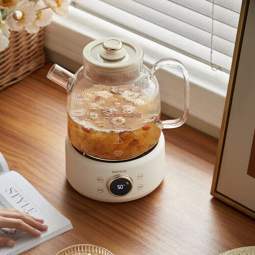 OIDIRE (Odd) all-glass health kettle, flower tea kettle, glue-free tea kettle, tea boiler, office constant temperature health kettle, kettle, electric kettle, stew, intelligent heat preservation, 1L ODI-HC01 flower tea health kettle, without filter