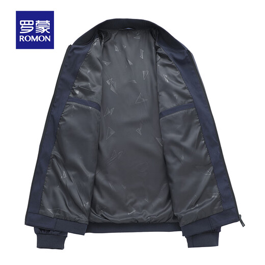 Romon ROMON brand high-end dad jacket loose casual 2022 spring and autumn baseball jacket middle-aged versatile men's top new product N9905 black 170