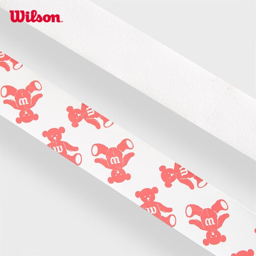 Wilson Tennis Racquet Sweat-Absorbent Leather Grip Handle Leather Gel Bear Model Series Light Color Dry Moisture Absorbent Anti-Slip Summer Recommendation/Dry-Little Pink Bear