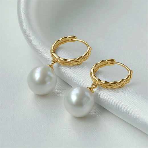 Queen of Pearls 10-11mm Near Round Highlight Freshwater Pearl Earrings Pearl Earrings Birthday Gift for Women