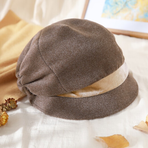 677888 Hat Women's Autumn and Winter Beret Women's Korean Style Octagonal Hat Fashion Painter Hat Big Head Circumference Showing Face Small British Style Winter