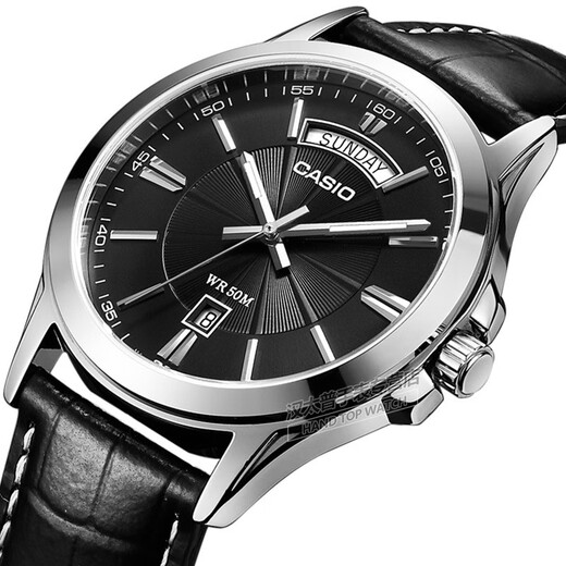 Casio (CASIO) men's watch Simple men's quartz watch Casual business black disc black belt MTP-1381L-1A