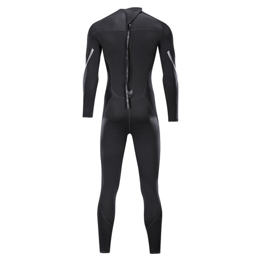ZCCO3mm wetsuit one-piece men's warm elastic wear-resistant wet suit cold-proof wetsuit winter swimming suit SCR black S