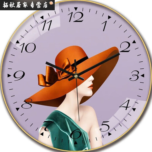 Montres, horloges murales, montres de salon de célébrités Internet à domicile, nouvelles horloges murales, à la mode, à grande valeur, horloges de quartz sans trou, 6636 cerfs, 14 pouces (35 cm) en verre incurvé
