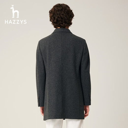 HazZYS Men's Clothing New Woolen Coat Jacket Commuter Wool Knit Coat Men's ABSZH0ADH22 Dark Gray DE M (170/92A 46)