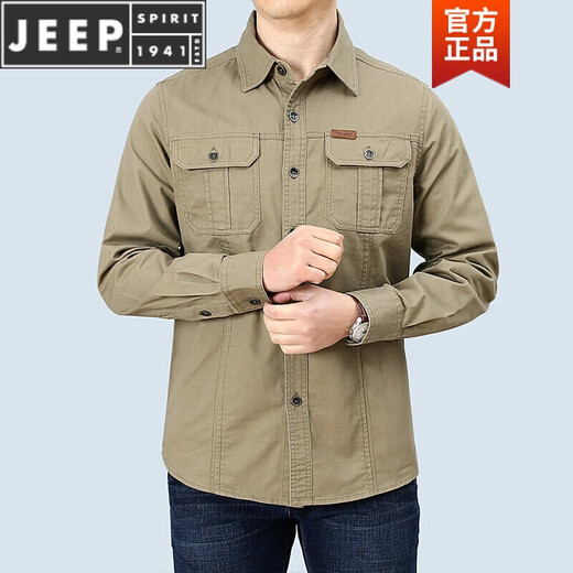Jeep Spirit Primavera y otoño Camisa de algodón largo de algodón largo