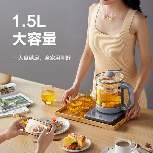 SUPOR 1.5L Health Pot Hot Water Kettle Tea Boiler Tea Kettle Electric Kettle Constant Temperature Kettle 316L Stainless Steel Insulated Flower Tea Kettle with Filter SW-15YJ30A