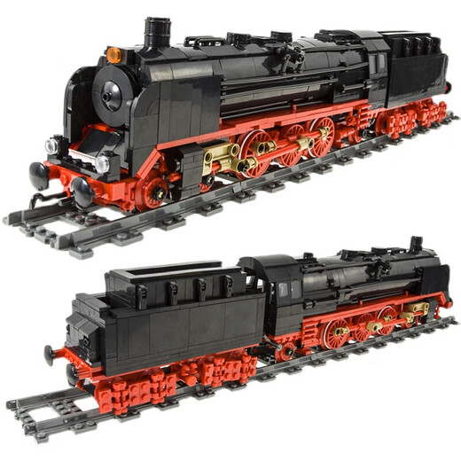 Lego building blocks vintage steam train city heavy load freight train cross track assembly toy 12003CX freight car +1 box of building blocks + disassembly