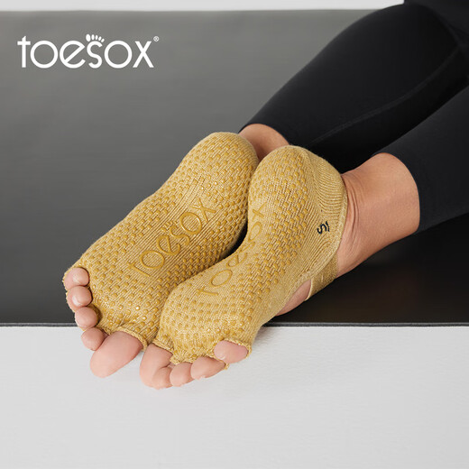 Toesox yoga socks toes socks non-slip Pilates dance non-slip particle sports socks toesox Bellarina gray black S (34~38 size)
