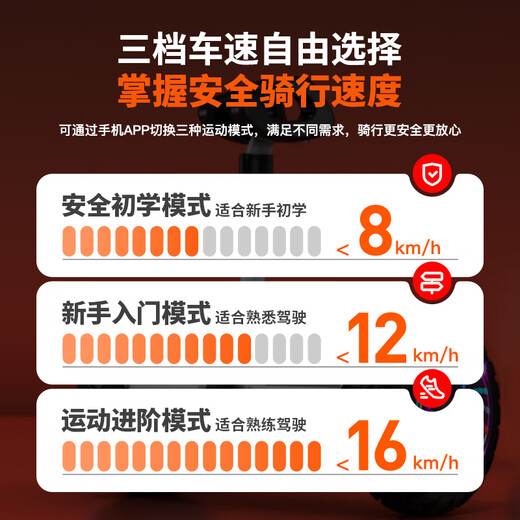 Lingao Smart Electric Children's Automatic Balance Car 3-6-12 Years Old Somatic Sensation for Adults Aged 10 to 15 Years Old and Over Two-Wheel Parallel Car 54V Flagship Off-Road Black Three-Control APP + Glitter Wheel