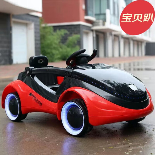 Zuanshi (zuanshi) children's electric car, Apple concept car, car, child toy car, baby rocking car, can sit on and charge with remote control, white + full function + wheel light, swing + big battery + music Bluetooth + remote control
