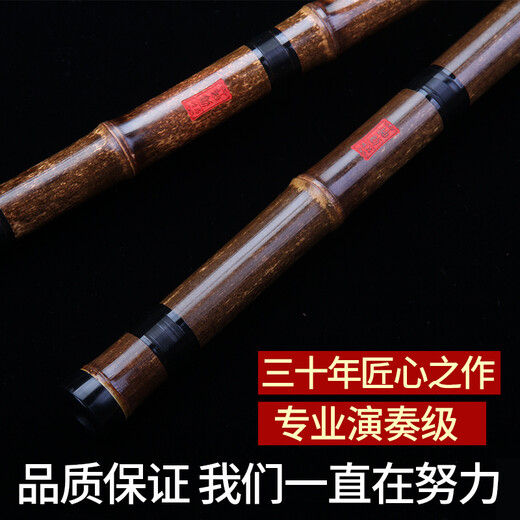 迪创长竖洞箫专业演奏级紫竹箫初学成人吹奏乐器萧老料精制整节分节 一节 G调八孔正手
