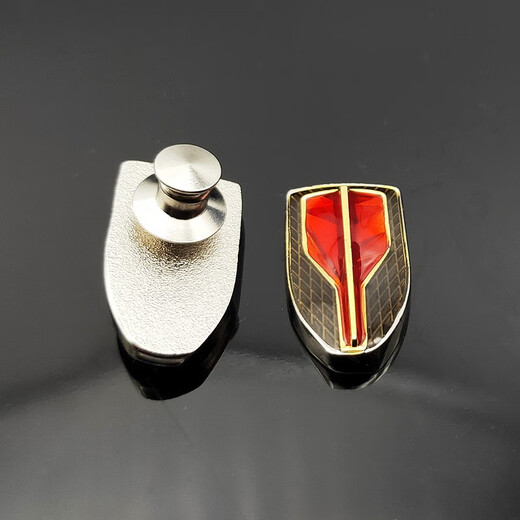 Craftsman Xun FAW Hongqi car logo brooch suit collar pin buckle badge badge badge lapel badge collar badge work badge custom company emblem 4S long red flag silver strong magnetic style (1 pack)