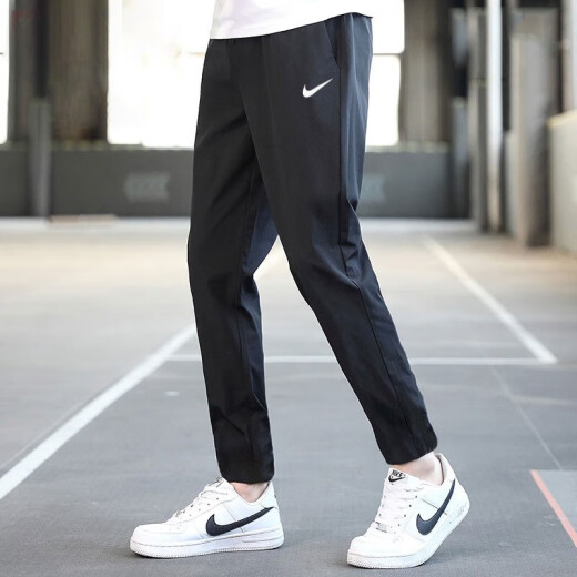 Nike (Nike) Herrenhose 2025 Sommersporthosen Leicht atmungsaktives schnell trocknendes Fitness Training Freizeithosen Mode gewebte Hose DM6627-010/Black M