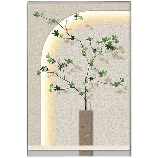 槐序侘寂风入户玄关装饰画现代简约落地肌理画砂岩高级感走廊过道挂画 K12210 70*90cm油画布ps黑框