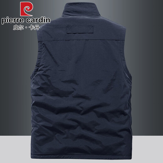Pierre Cardin autumn and winter thickened double-sided vest for men, outdoor sports fleece vest, polar fleece vest and velvet vest jacket, royal blue 2XL (suitable for 145-160Jin Jin equals 0.5kg)