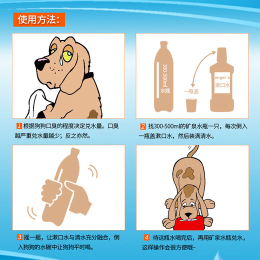OIMG Chongenyuan Pet Mouthwash for Deodorizing and Drinking to Remove Tartar and Stones Teddy Poodle Golden Retriever for All Dog Breeds Sky Blue 500ML Single Bottle