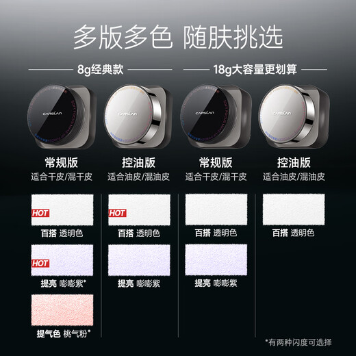 Carslan Black Magnetic Loose Powder Setting Powder Oil-Controlling Concealer Long-lasting Anti-sweat No-Removal (Transparent Color) 8g Birthday Gift for Women