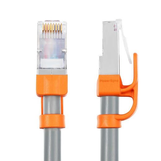Baoerxingke, over 7 categories, seven gigabit network cable, pure copper computer broadband cable network cable, finished double shielded fiber optic network jumper, engineering grade, light gray, 10 meters