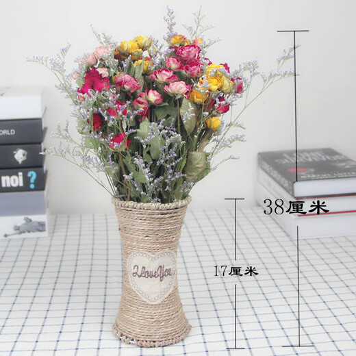 Love Yunnan Natural Dried Roses Bouquet Living Room Decoration Lucky Rose Dried Flowers Real Flower Decorative Ornaments Air-dried and Baked Stunning Bubbles About 30 Heads