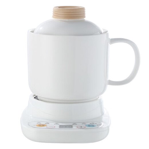 Little Pig Help Kitchen Health Cup Electric Stew Cup Office Small Electric Stew Cup Mini Ceramic Fully Automatic Dormitory Stew Pot Portable White 0.6L