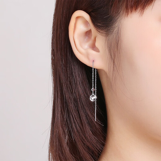 ZLF Platinum Earrings Women's PT950 Car Flower Hollow Geometric Earrings 1.42g