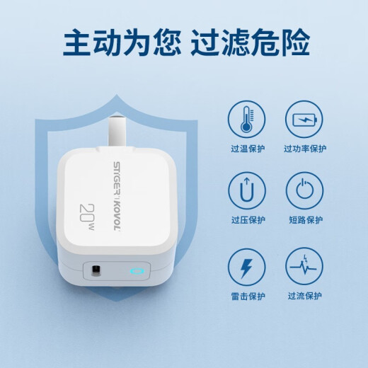 KOVOL Apple 12 charger head PD20W fast charging set USB-C flash charging accessories for iPhone12ProMax white