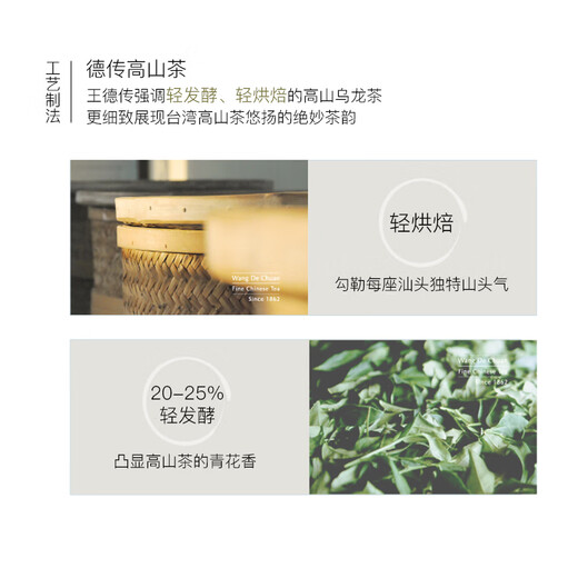 王德传茶庄 WANG DE CHUAN 大禹岭乌龙茶 台湾原装进口高山乌龙茶叶 袋装150g*1袋