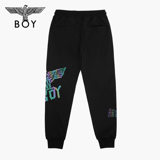 Boy London Autumn and Winter Men and Women Sigos Pantalones Láser Impreso Black Fashion Brand Simple Versátil Harem Pants N15027 Black XS