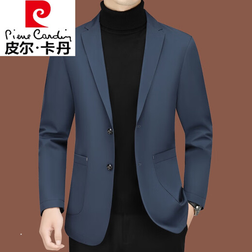 Pier Cardin high-end casual suit men's new men's suit middle-aged single spring and autumn coat slim dad top black ZJ9889 180/XL