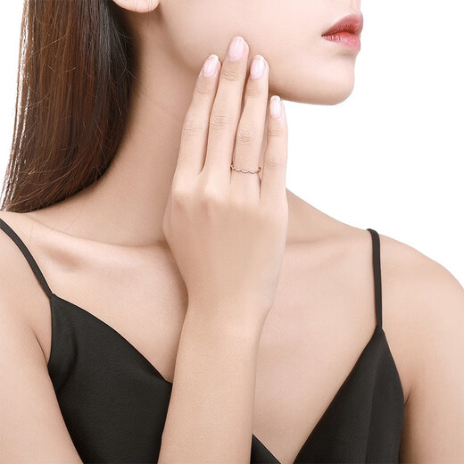 Saturday Fortune (ZLF) 18K gold diamond ring for women ripple group tail ring ring for women small lucky number 15