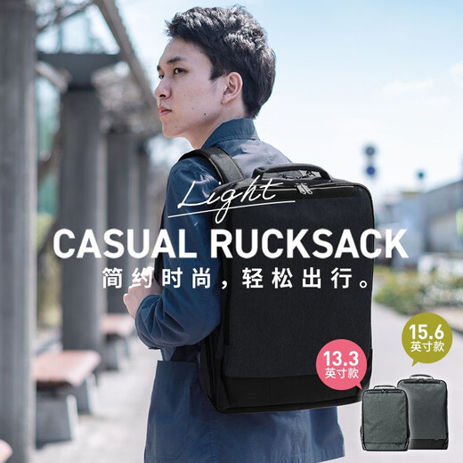 SANWA SUPPLY Small lightweight backpack for men, computer bag for women, business backpack, commuter laptop bag, fashionable college student bag, black, patented appearance, daily commuting, 13.3 inches, lightweight 590 grams