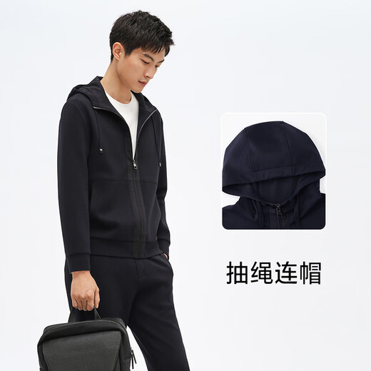 Carldonton [Anti-wrinkle-resistant and easy to care] Carldonton Warm Wool Knit Cardigan Men's 2024 Autumn and Winter Long Sleeve Outer Sweater Dark Blue L 175/96A 70-75kg