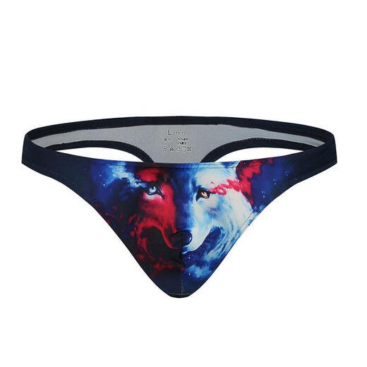 Yiqingyao [livraison confidentielle] string sexuel pour hommes, sexe européen et américain sexy basse imprimé ulaste convexe sac élastique, hibou noir m