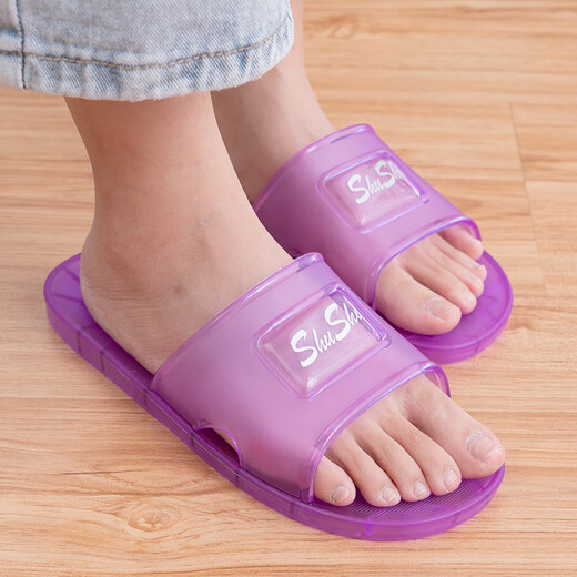 Zapatillas de cristal poresno para mujeres bañeras de baño de gran tamaño en el hogar pareja gelatina de interiores y mujeres fugas antideslips sandalias de plástico 1105-azul 43 (tamaño estándar)