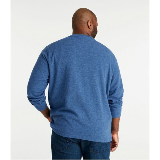 L.L.Bean men's T-shirt pure cotton Henry collar casual sports fashion versatile pullover bottoming shirt soft TA502224 Barley Heather S suitable for bust 97-105CM