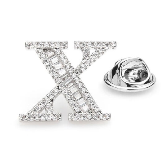 This is the hip-hop 3 Zhong Hanliang same letter brooch autumn and winter personalized support name zircon couple collar button cufflinks D