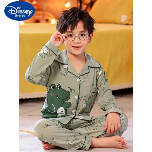 迪士尼（DISNEY）儿童睡衣男童春秋长袖纯棉薄款蜘蛛侠小男孩中大童宝宝家居服套装 1047-超人 14码身高130-140cm8-9岁