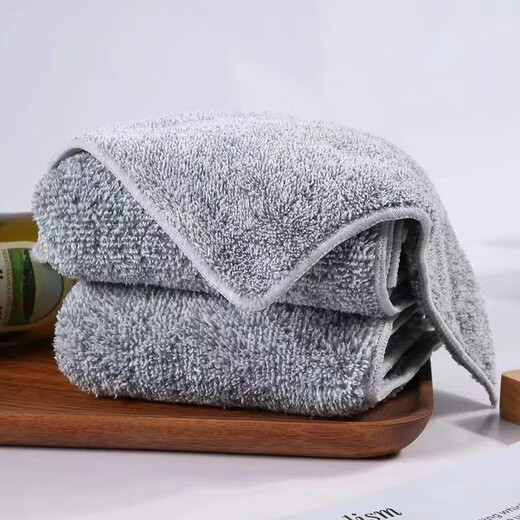 Thousand Lingniao extra thick bamboo charcoal fiber dishcloth kitchen rag is not easy to stain oil, not easy to shed, dish towel absorbs water, 10 pieces, extra thick and absorbent, 30*30cm