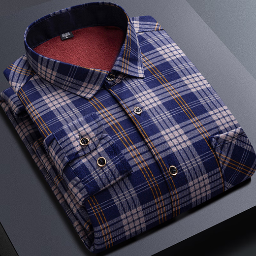 Aseblarm Herren warmes Hemd plus samt verdickter langärmelige karierte Blumenhemd koreanischer Stil Trendy Dad Herren Anti-Falten-Platten plus Samt Hb679 (Modell) 2xl geeignet für 140 Jin [Jin Equals Equals ärgerlich]-159 Jin [Jin Equals Equals 0,5 kg]