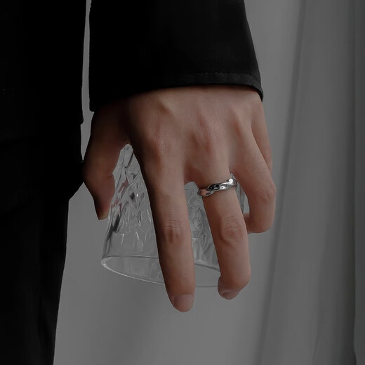 TULM Crack Möbius Ring Ring for Boys Trendy and Cool Style Index Finger Single Titanium Steel High Street Handsome Gift R0200 Möbius Ring No. 9